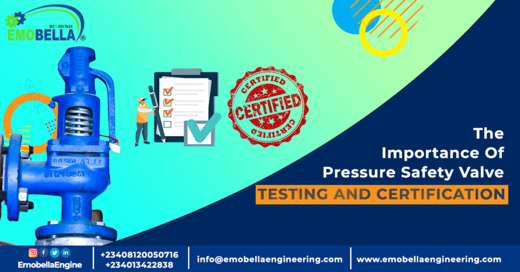pressure safety valve testing and certification